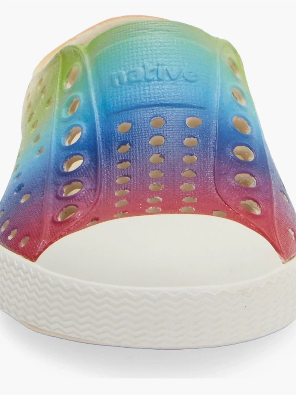 Native Kids Slip-On Sneaker in Rainbow Gradient. Size C8